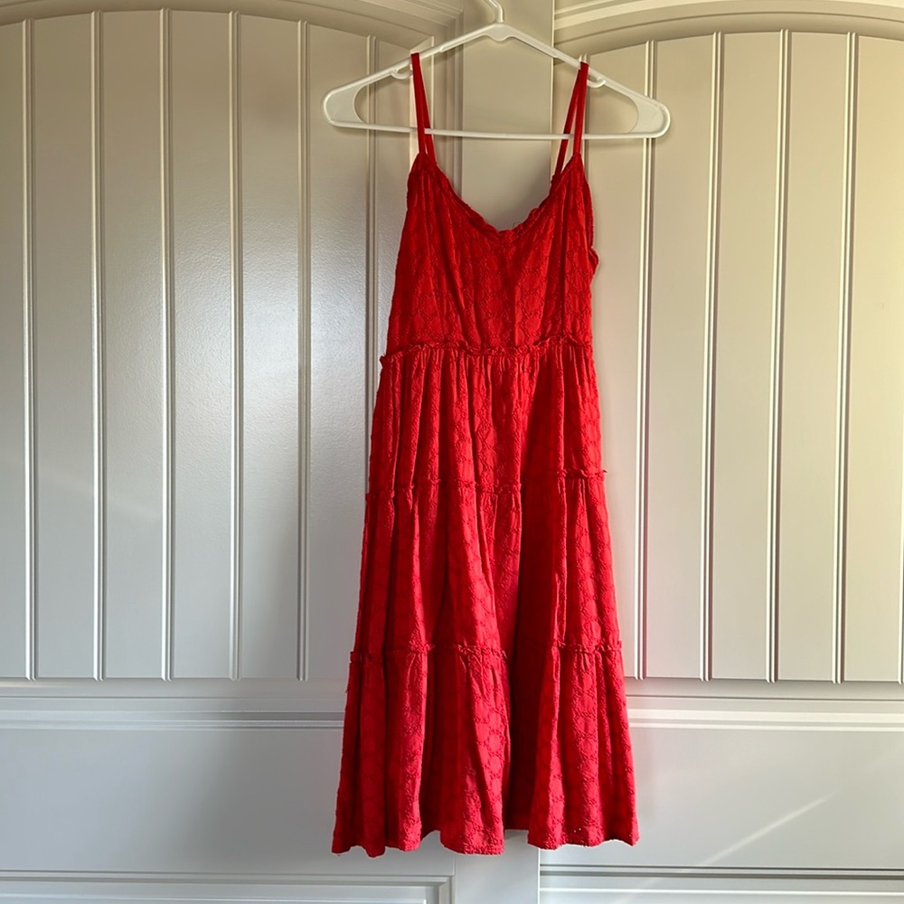 Red lace dress